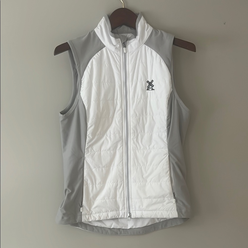 Women's White and Gray Vest